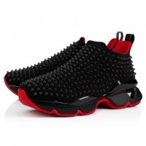 Christian Louboutin Sneaker Spike Sock Donn Black black Mat Neoprene