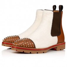 Christian Louboutin Boot Melon Spikes Cuoio wh col Met Leather