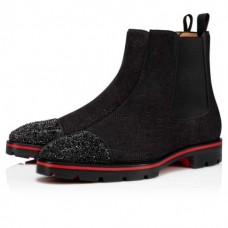 Christian Louboutin Boot Melon Strass Black jet Suede