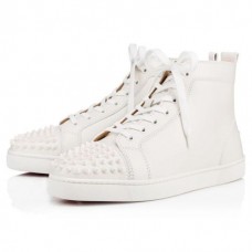 Christian Louboutin High-top Lou Spikes White white Leather Sneaker