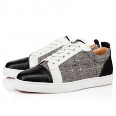 Christian Louboutin Low-top Louis Junior Orlato Version Grey Velvet Sneaker