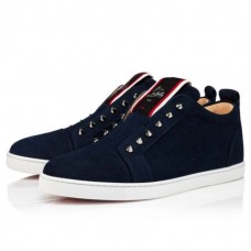 Christian Louboutin Low Top FAV Fique A Vontade Marine Suede Leather