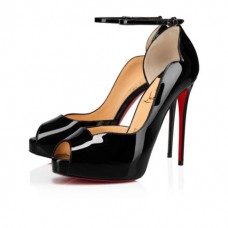 Christian Louboutin Platforms Private Number 120 mm Black Patent Leather