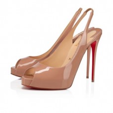 Christian Louboutin Platforms Private Number 120 mm Nude Patent Leather