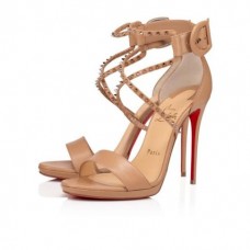 Christian Louboutin Sandal Choca LuX 120 mm Nude pink Bronze Leather