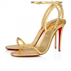 Christian Louboutin Sandal So Me 100 mm Bouton D Or lin Bouton D Or Leather
