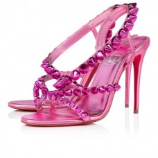 Christian Louboutin Sandal Spikita Strap 100 mm Conf met Fuchsia lin Conf Leather