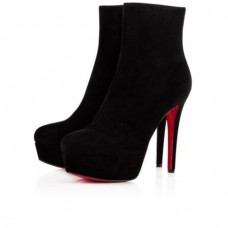 Christian Louboutin Spikita Booty Bianca 120 mm Black Suede Shoes